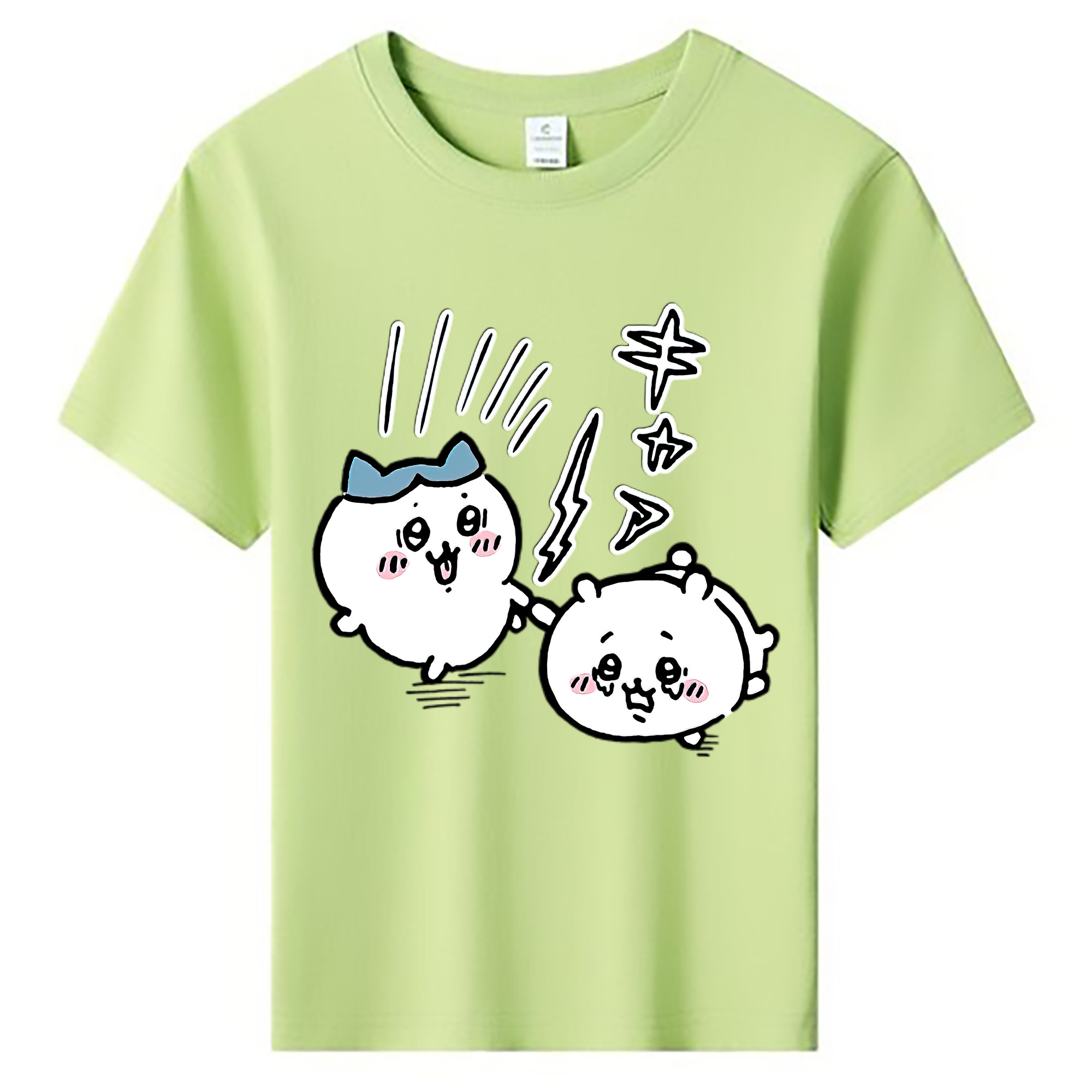 （画像用） ちいかわ ハチワレ Chii-kawa hachiware 綿100％キッズTシャツ（フロントプリント）